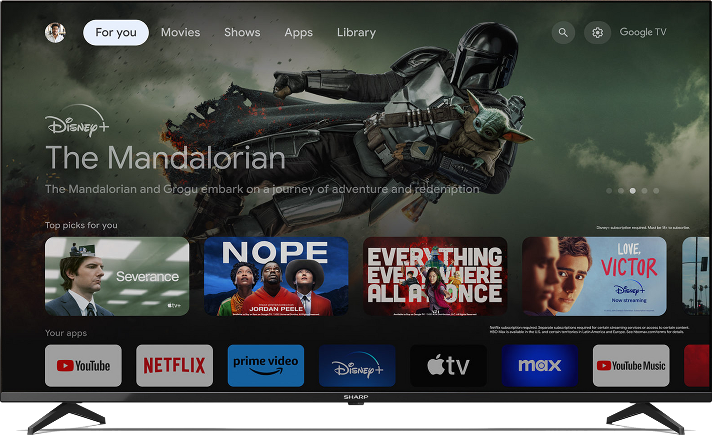 SHARP 65" Google TV – 4T-C65FJ1MX 4K HDR