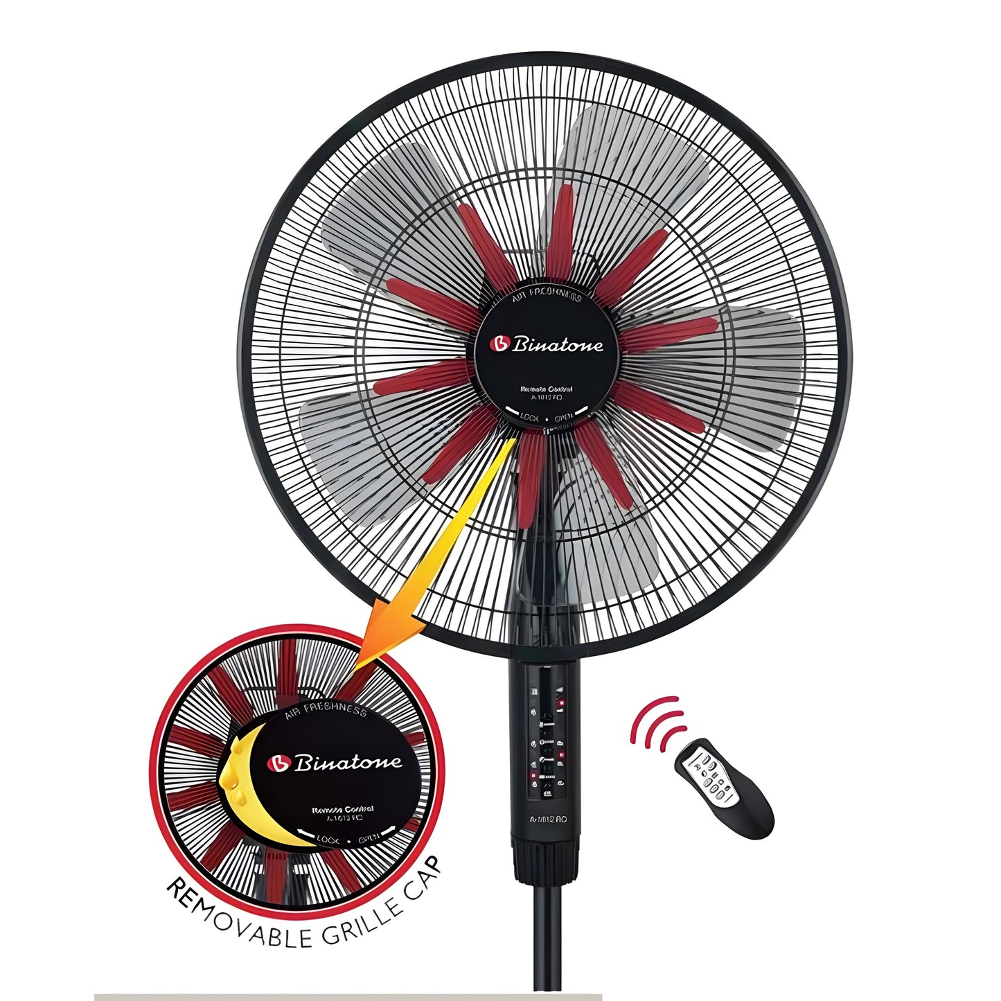 BINATONE A-1612RC Pedestal Fan – 16" with Remote Control