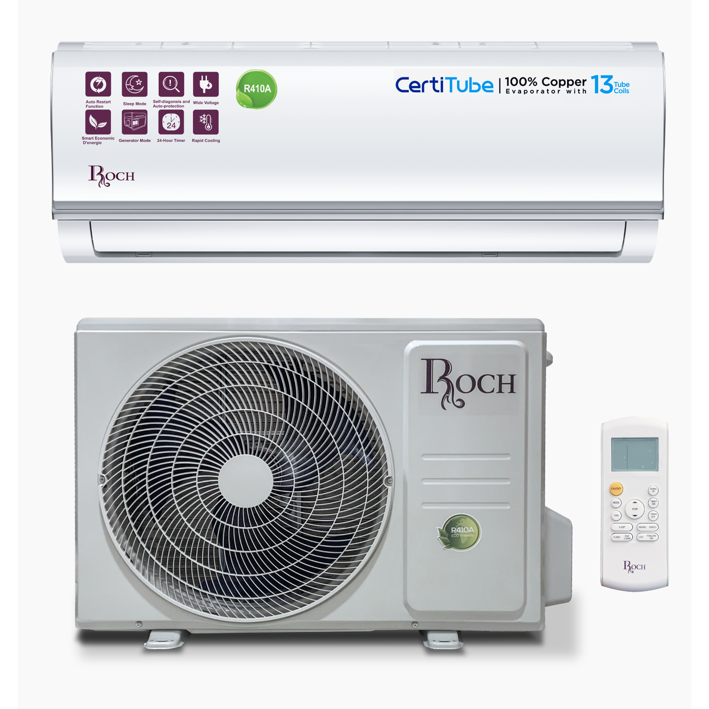 ROCH 12000 BTU Inverter AC R410 – Quiet Cooling