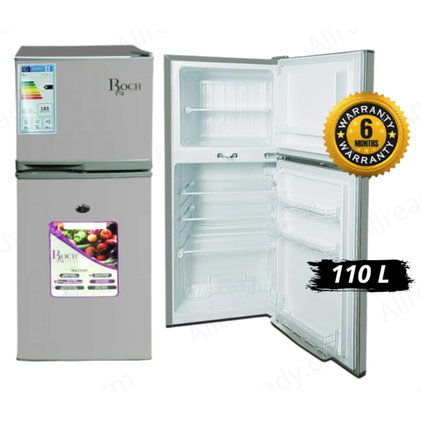 ROCH RFR-135DT-J Refrigerator – 135L Compact Fridge with 2 Doors