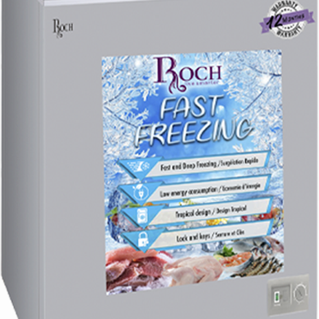 ROCH RCF-180-B Chest Freezer – 180L Medium Size, Grey