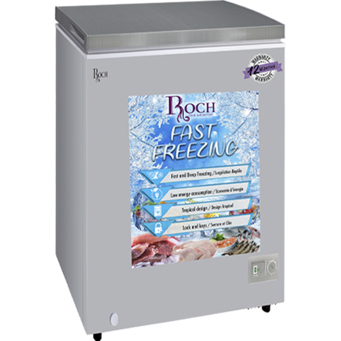 ROCH RCF-120-B Chest Freezer – 120L Compact, Grey