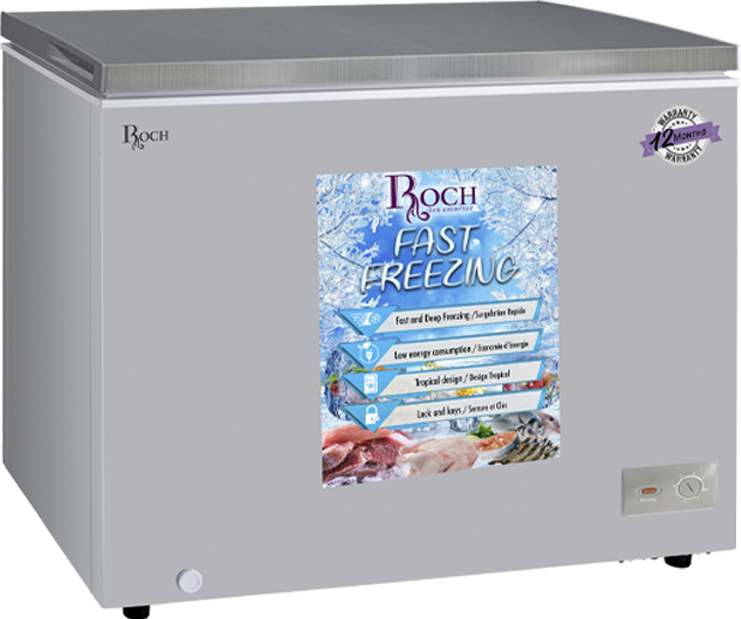 ROCH RCF-350-G Chest Freezer – 350L, Heavy Duty, Grey (8PCS)