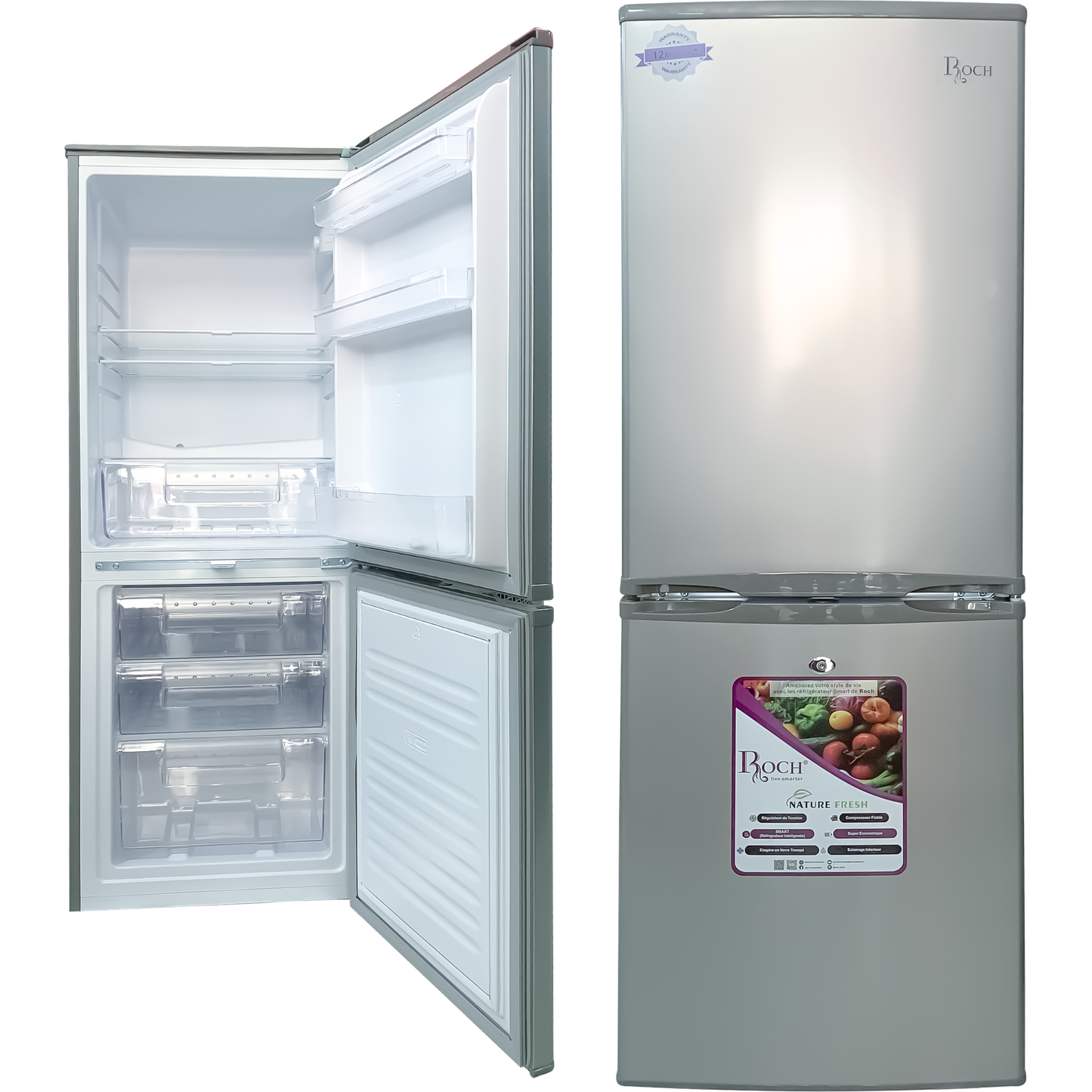 ROCH RFR-260DB-B Combo Fridge – 260L, 3 Drawers
