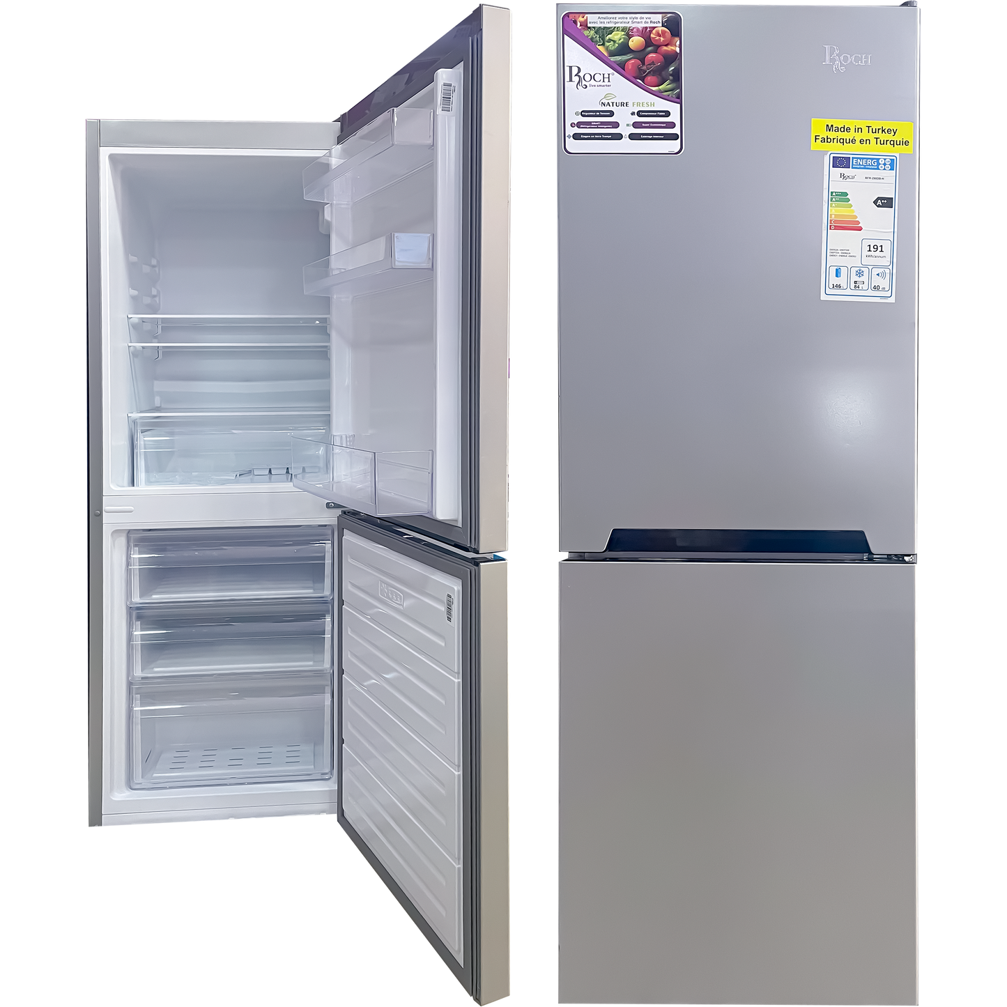 ROCH RFR-290DB-H Combo Fridge – 290L, 3 Drawers