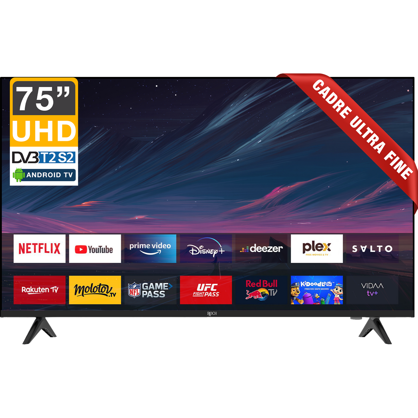 ROCH Smart TV 75 Inch – 4K Ultra HD with Smart Hub