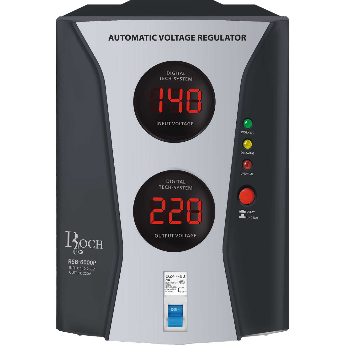 ROCH Voltage Regulator 6000VA – Heavy-Duty Electrical Protection