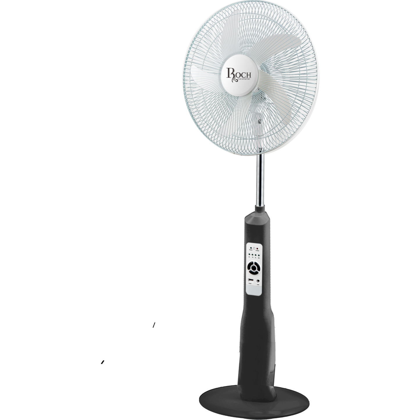 ROCH RSF-918R-B Rechargeable Fan – Battery Powered with Light