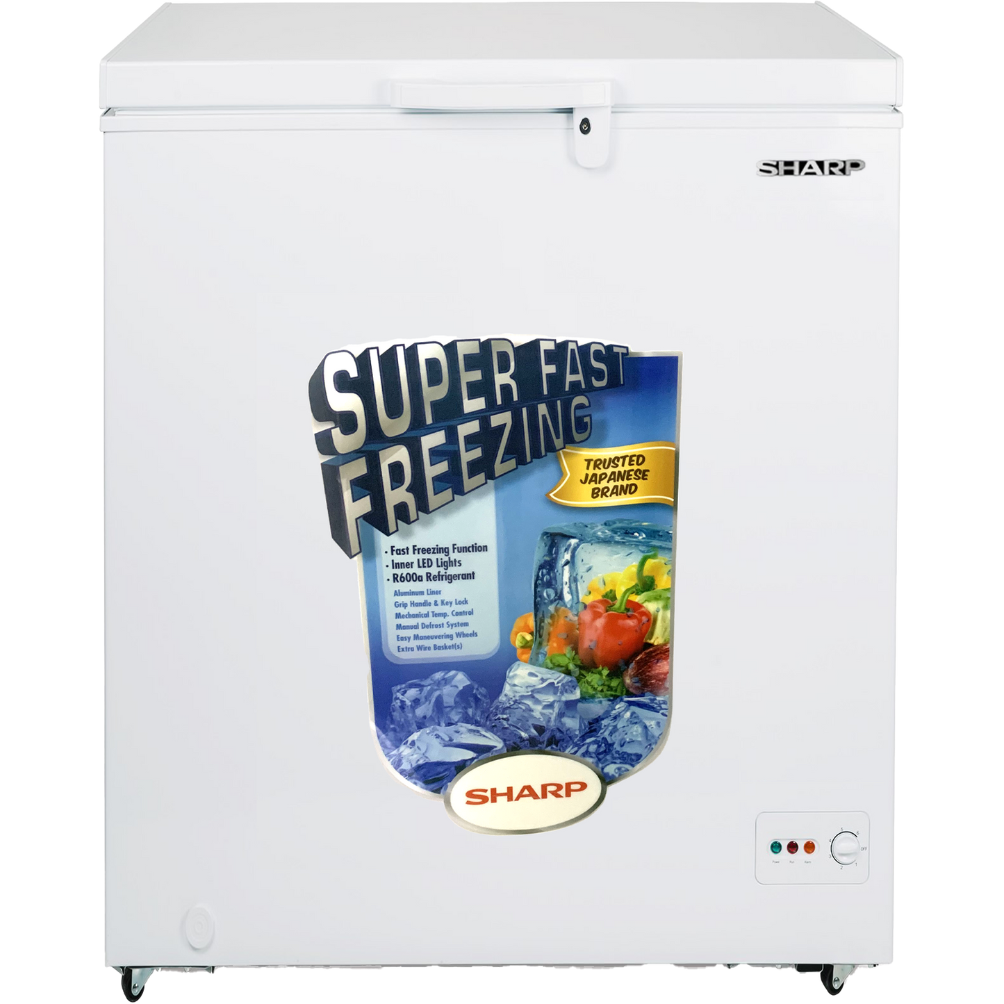 SHARP SCF-K130X-SL2 Chest Freezer – Compact, 5 Pieces