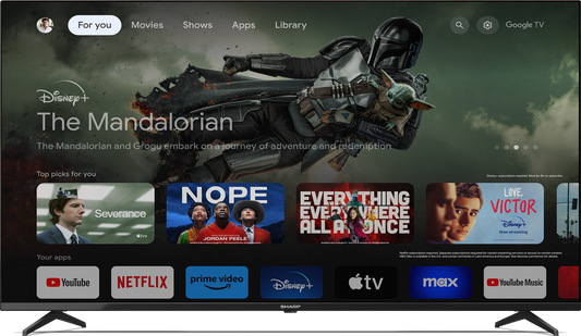 SHARP 75" Google TV – 4T-C75FJ1NX Premium UHD