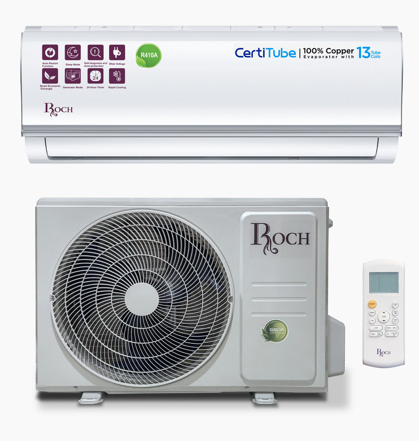ROCH 12000 BTU Inverter AC R410 – Quiet Cooling
