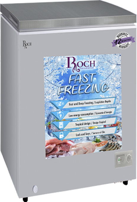 ROCH RCF-120-B Chest Freezer – 120L Compact, Grey