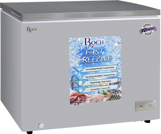 ROCH RCF-350-G Chest Freezer – 350L, Heavy Duty, Grey (8PCS)