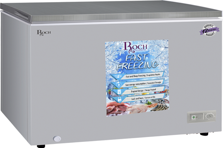 ROCH RCF-440-B Chest Freezer – 440L Commercial Grade, Grey
