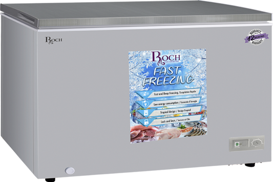 ROCH RCF-440-B Chest Freezer – 440L Commercial Grade, Grey