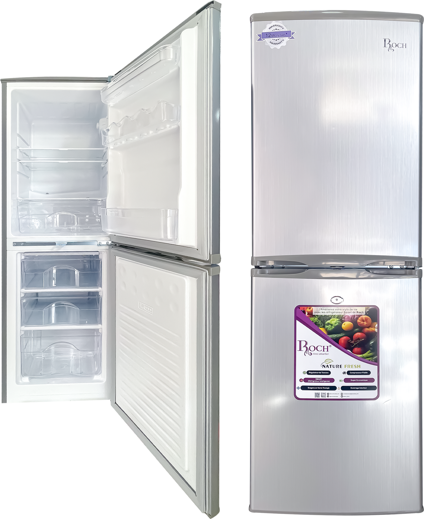 ROCH RFR-160DB-B Combo Fridge – 160L, 3 Drawers