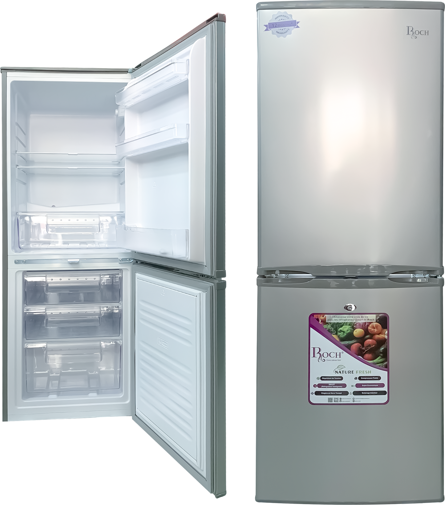 ROCH RFR-260DB-B Combo Fridge – 260L, 3 Drawers