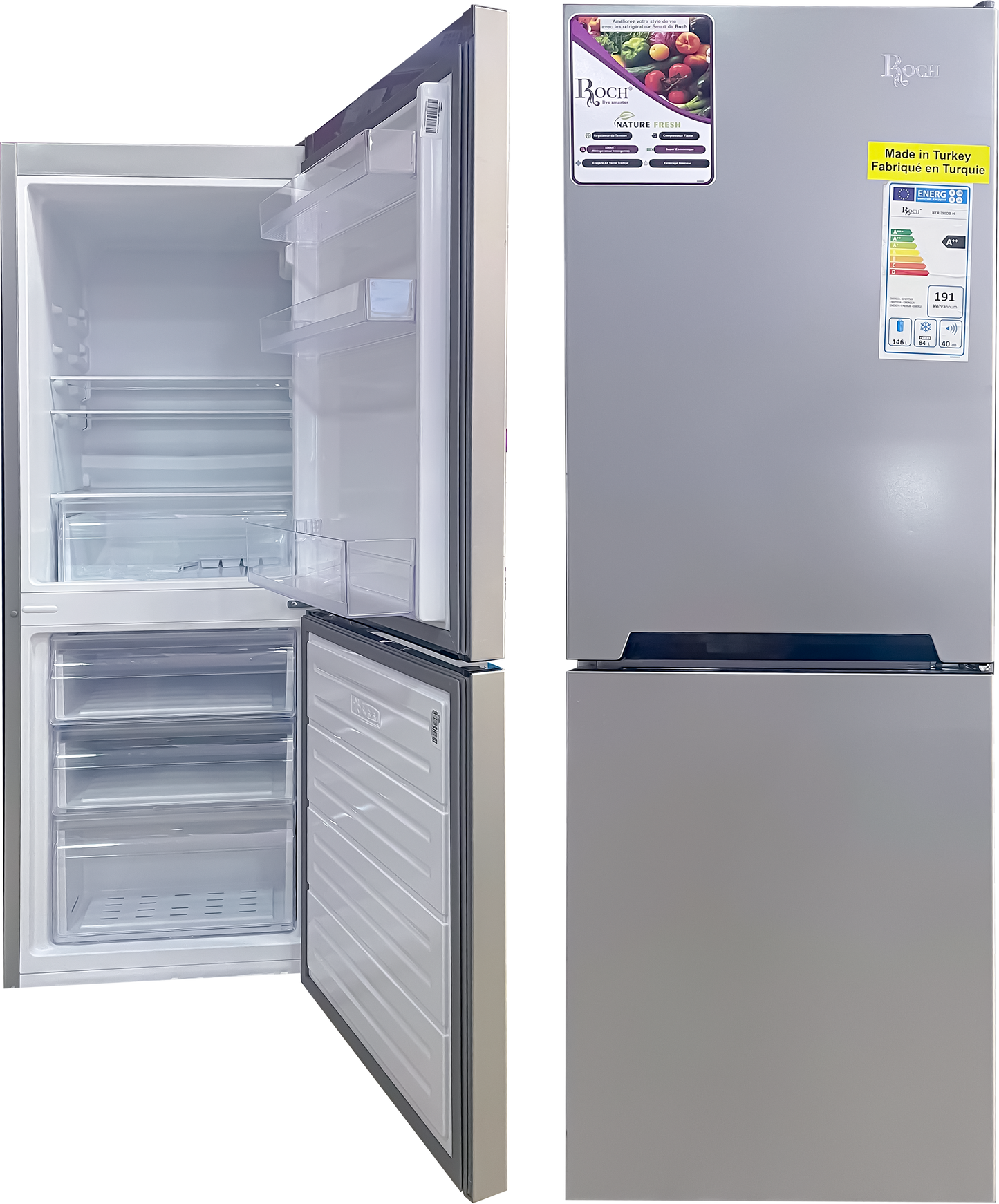 ROCH RFR-290DB-H Combo Fridge – 290L, 3 Drawers