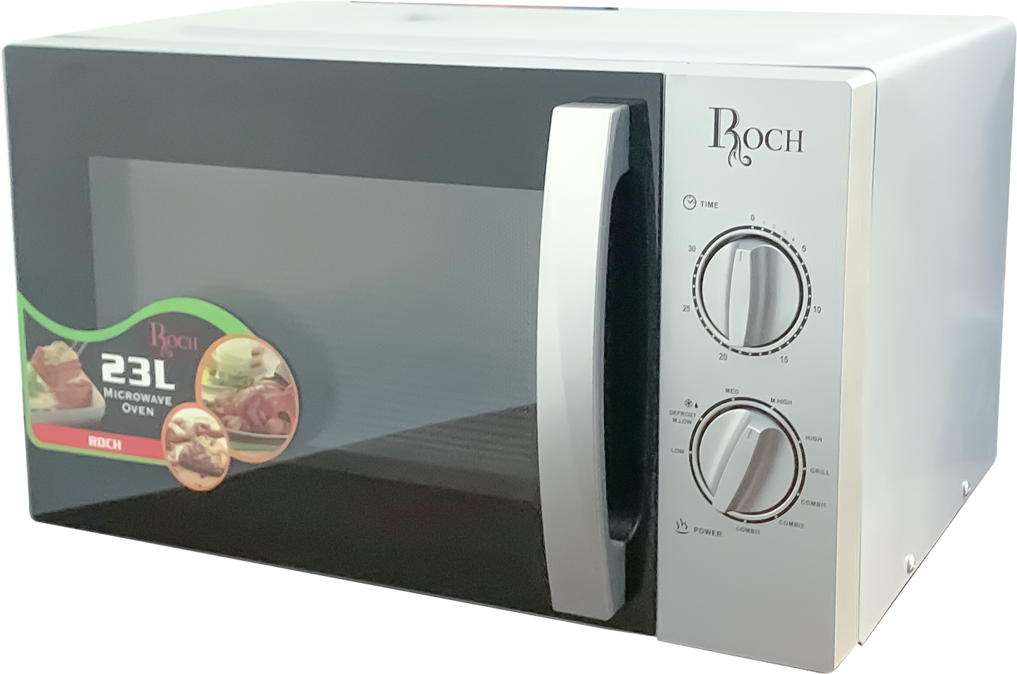 ROCH RMW-23LMG-B(S) Microwave – 23L with Grill, Silver Finish
