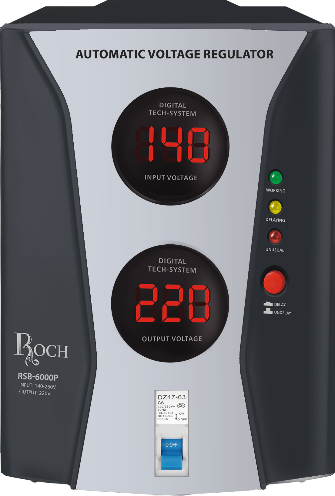 ROCH Voltage Regulator 6000VA – Heavy-Duty Electrical Protection
