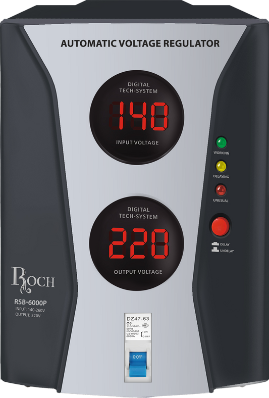 ROCH Voltage Regulator 6000VA – Heavy-Duty Electrical Protection