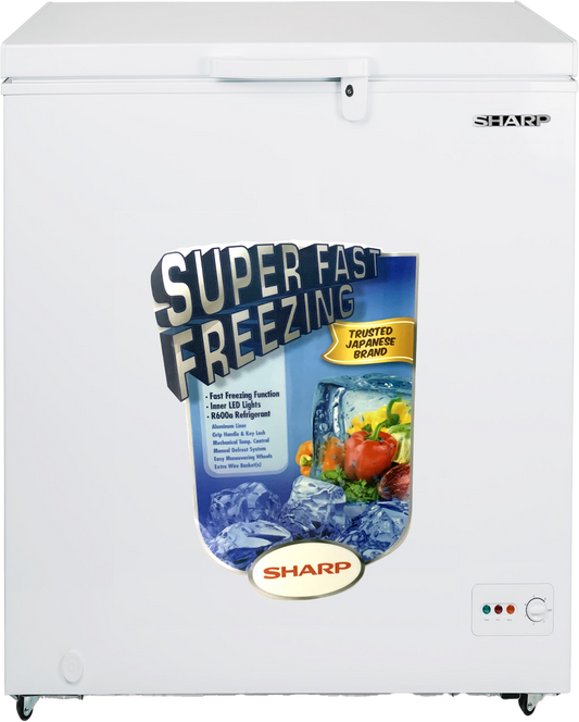 SHARP SCF-K130X-SL2 Chest Freezer – Compact, 5 Pieces